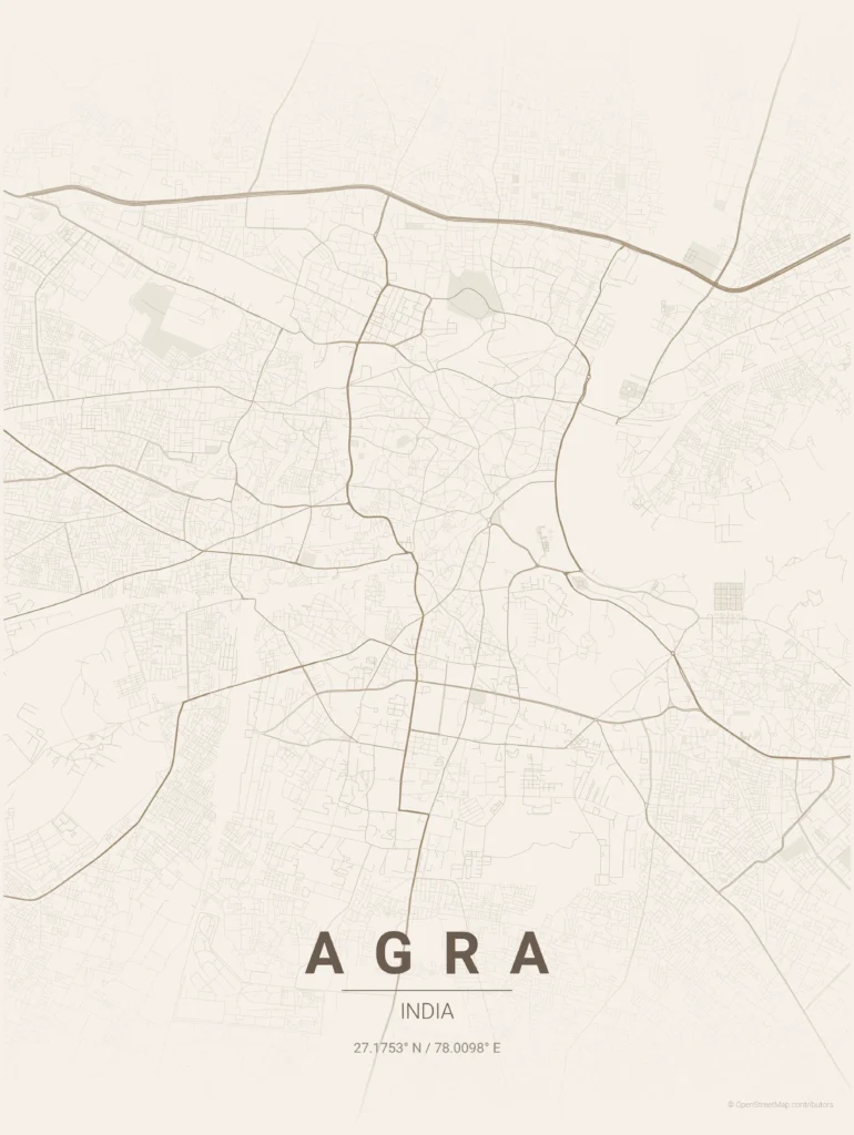 agra map poster