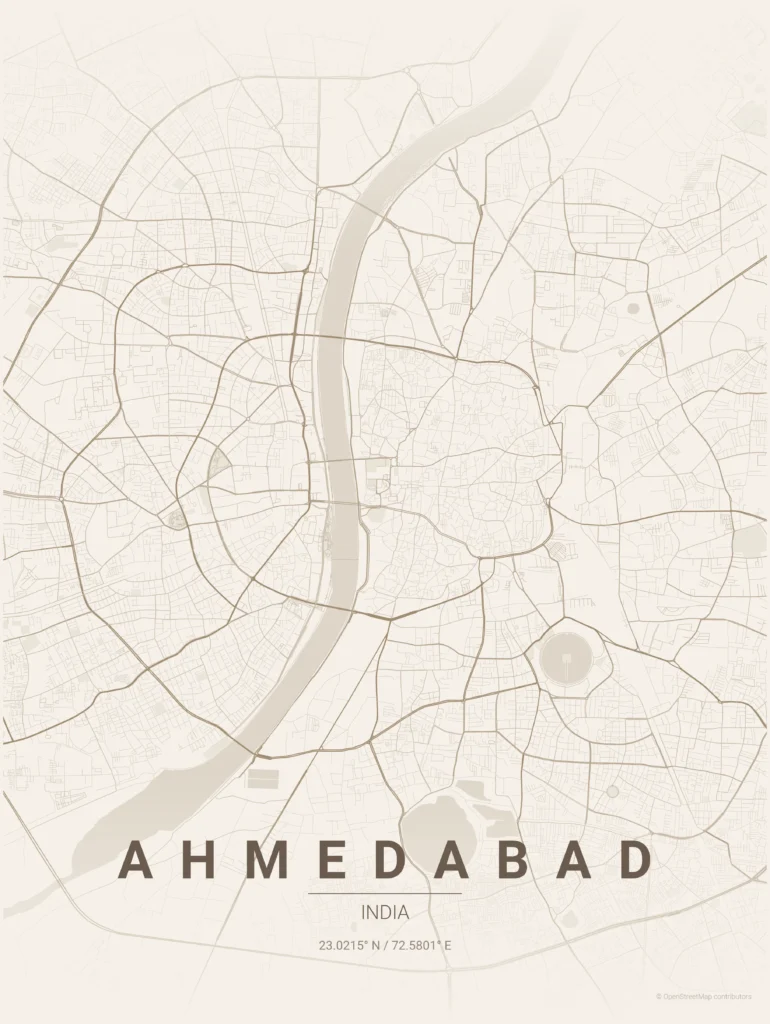ahmedabad map poster