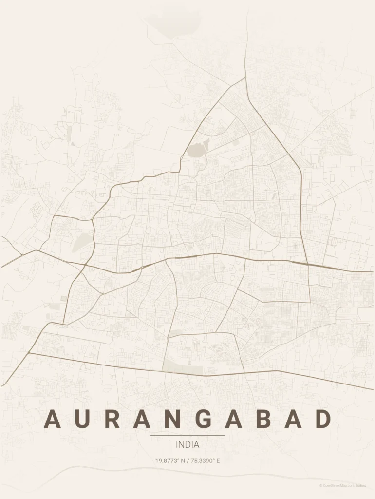 aurangabad map poster