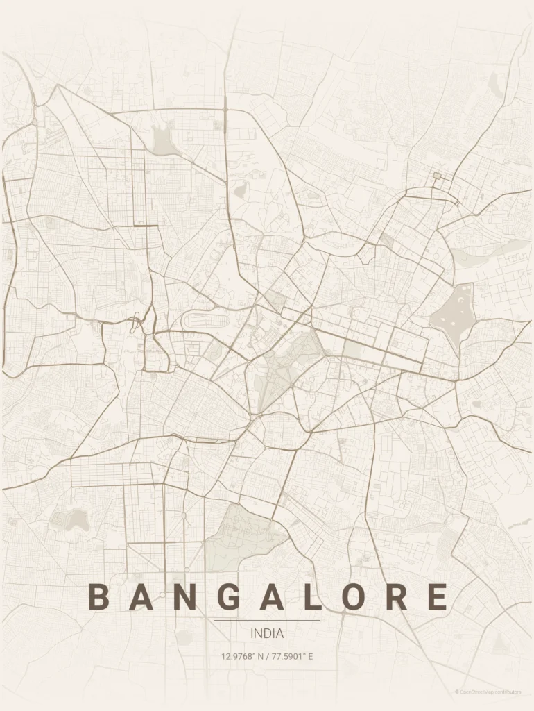bangalore map poster