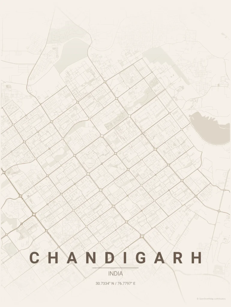 chandigarh map poster