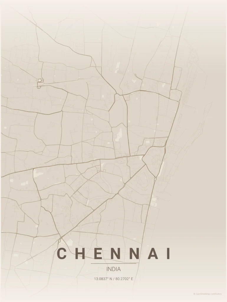 chennai map poster