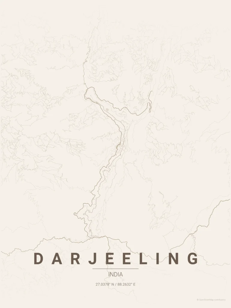darjeeling map poster