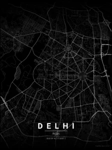 delhi map poster
