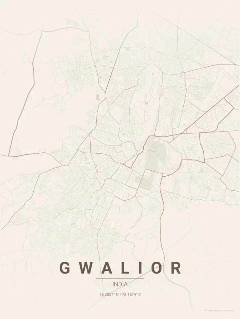 gwalior map poster