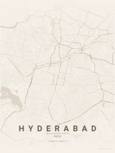 hyderabad map poster