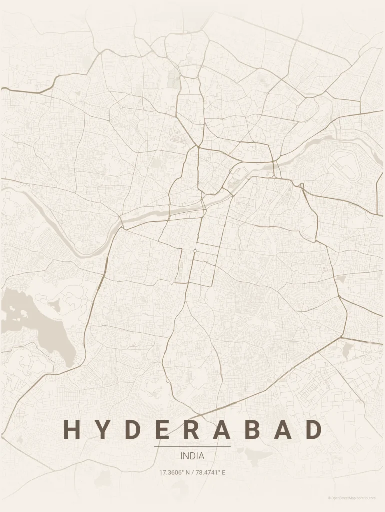 hyderabad map poster