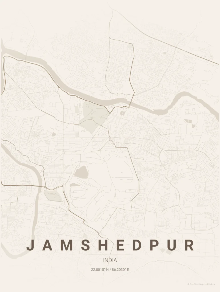 jamshedpur map poster