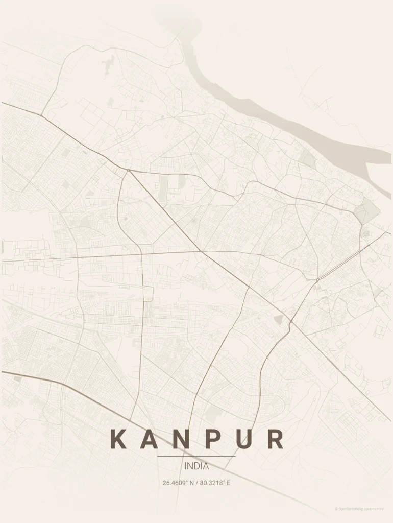 kanpur map poster