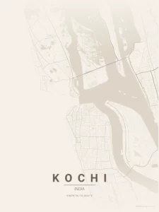 kochi map poster