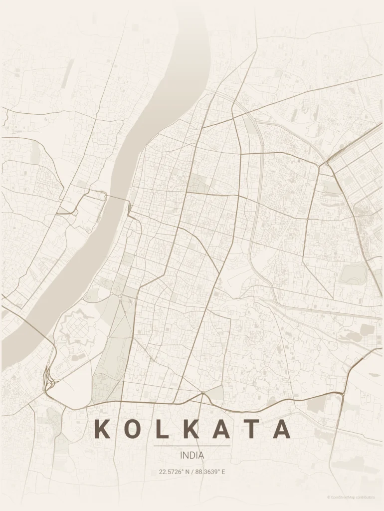 kolkata map poster