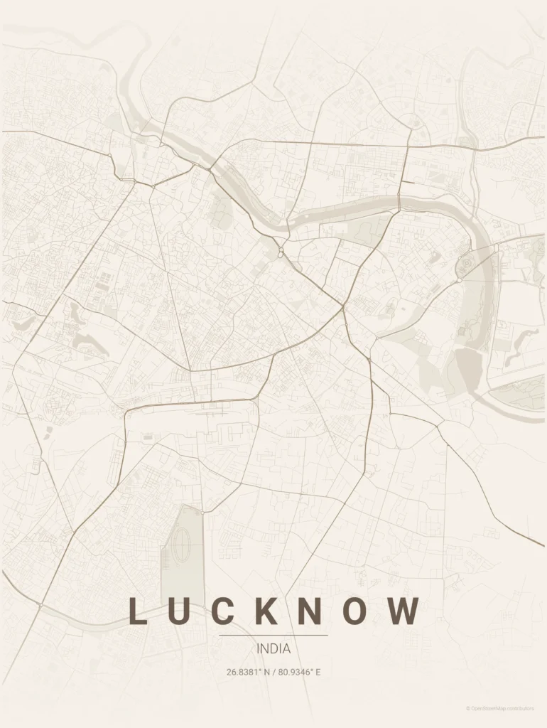 lucknow map poster