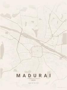 madurai map poster
