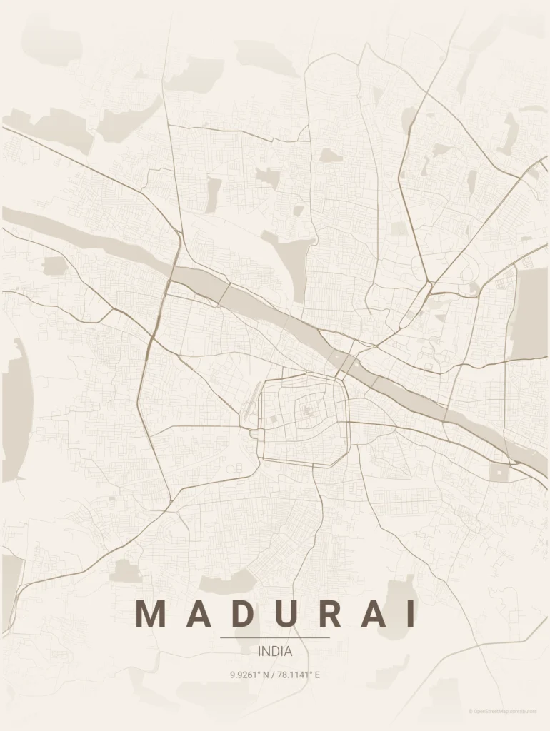 madurai map poster