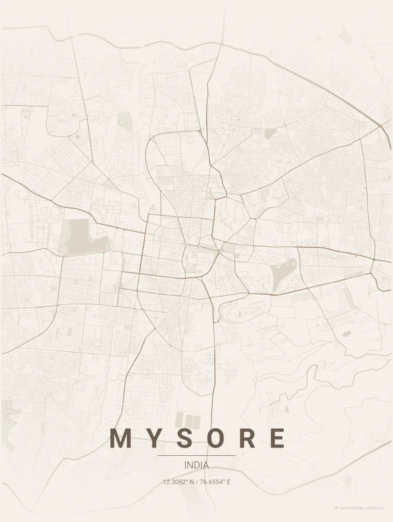 mysore map poster