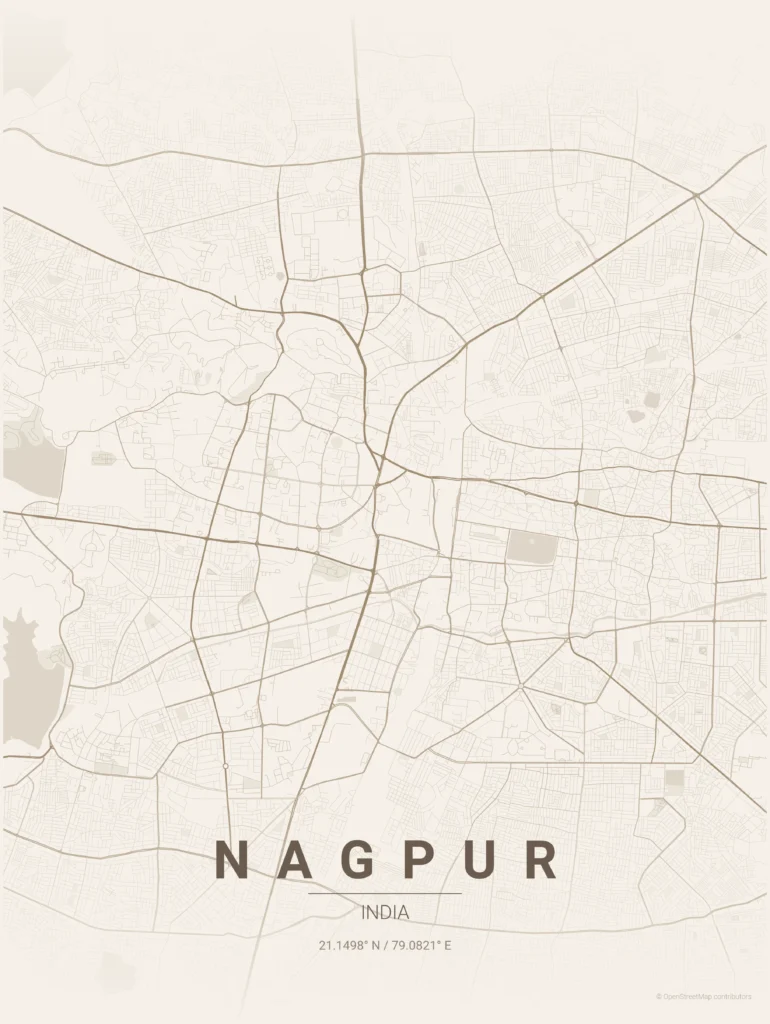 nagpur map poster