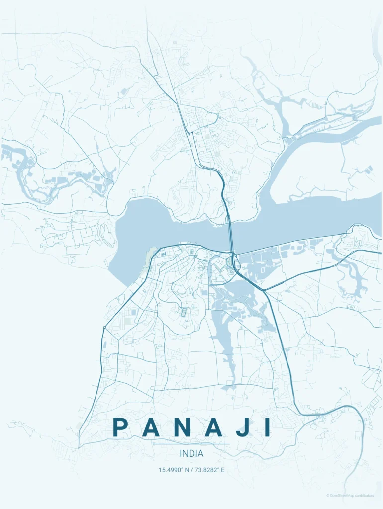 panaji map poster