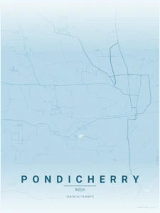 pondicherry map poster