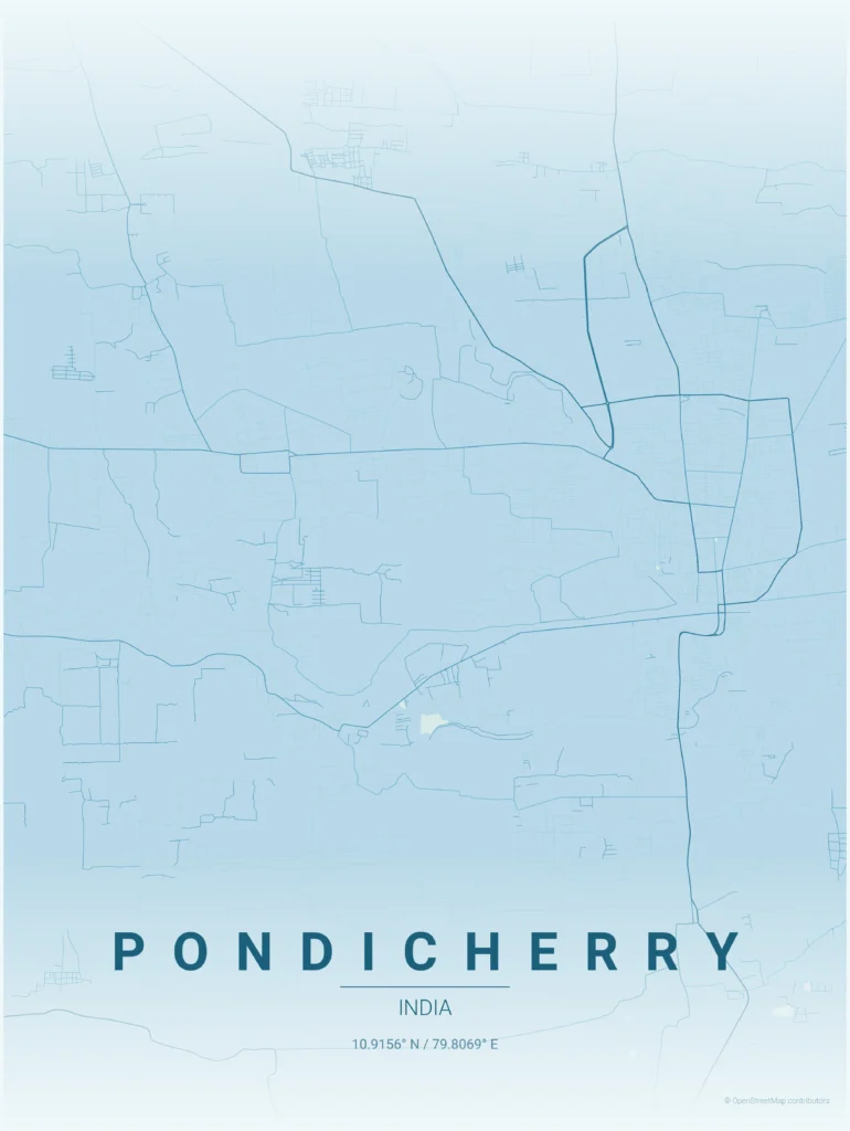 pondicherry map poster