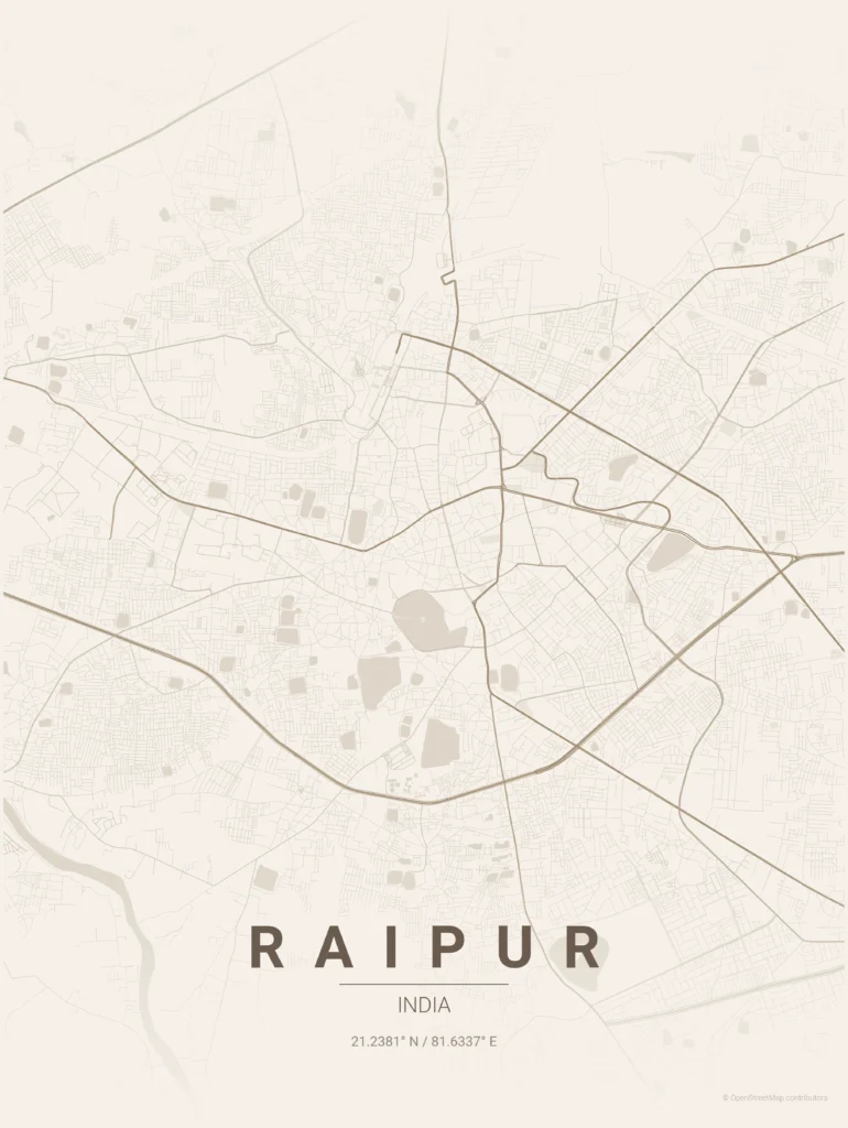 raipur map poster