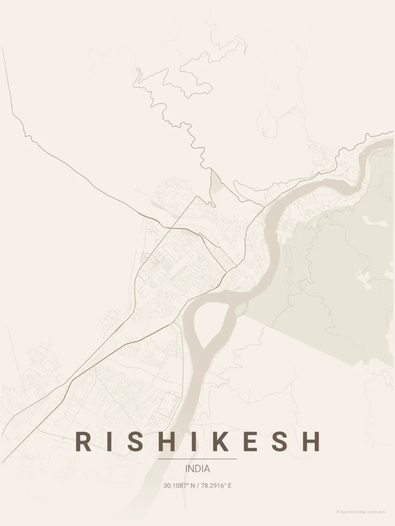 rishikesh map poster