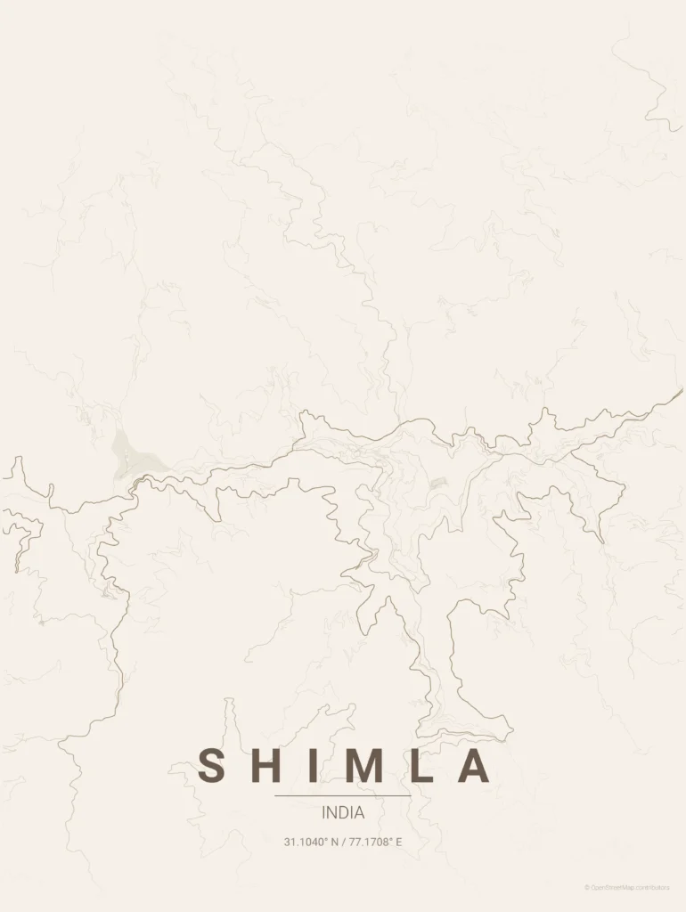 shimla map poster