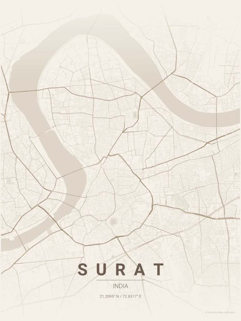 surat map poster