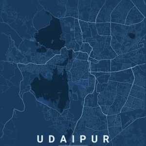 udaipur map poster blueprint