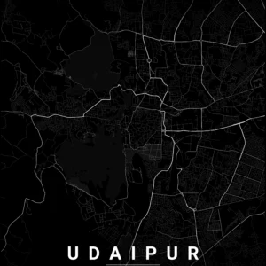 udaipur map poster noir