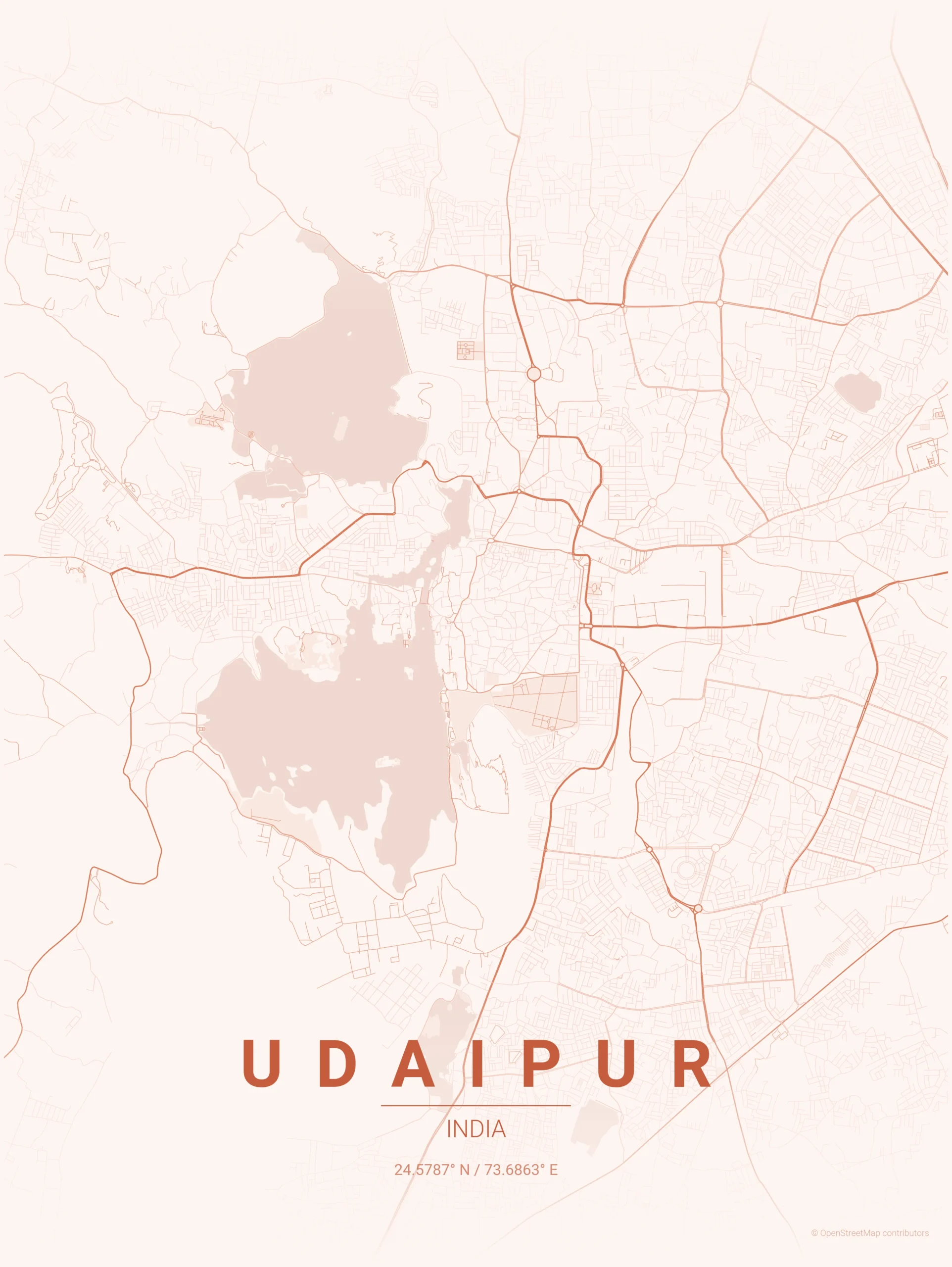 udaipur map poster sunset udaipur map poster sunset