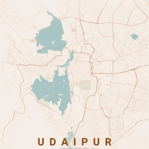 udaipur map poster terracotta