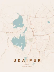udaipur map poster