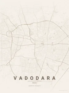 vadodara map poster