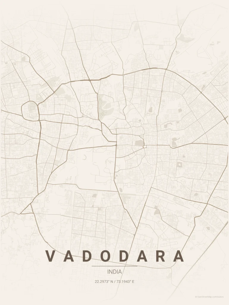 vadodara map poster
