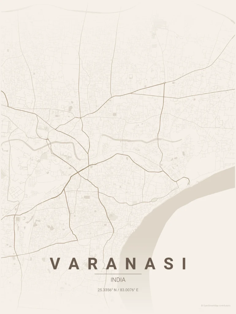 varanasi map poster