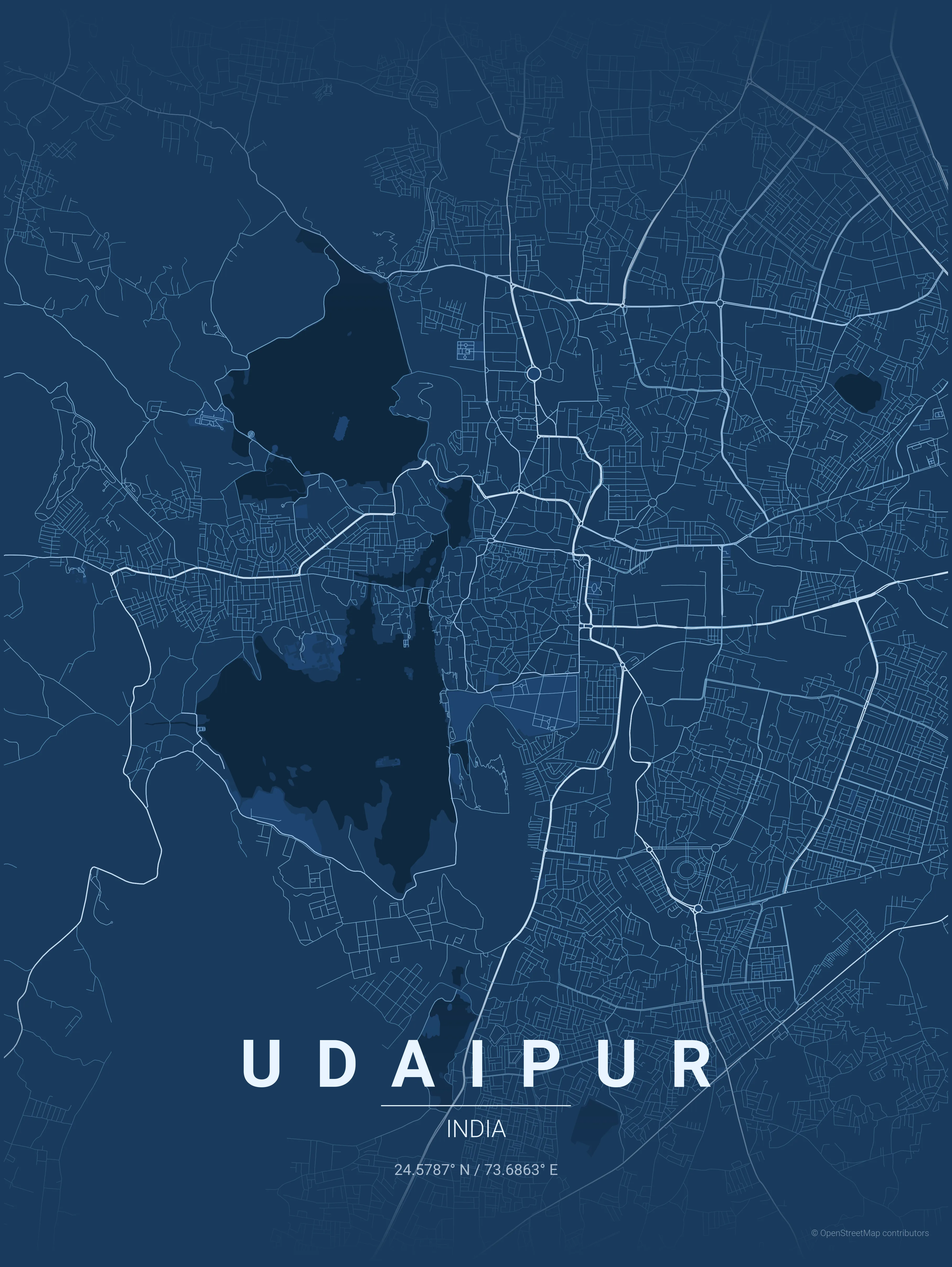 Udaipur — Blueprint style